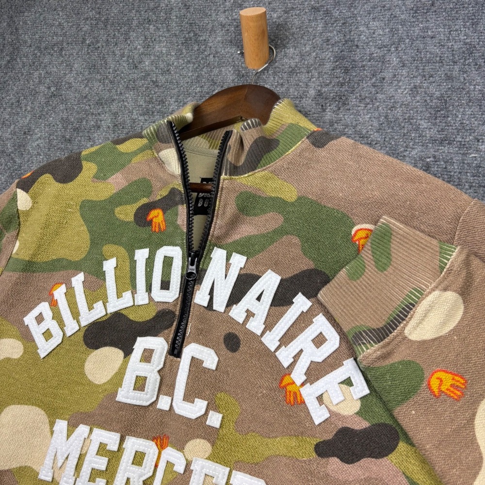 Billionaire Boys Club Quarter Zip Mens Large Camo Mercer Streetwear Sweatshirt